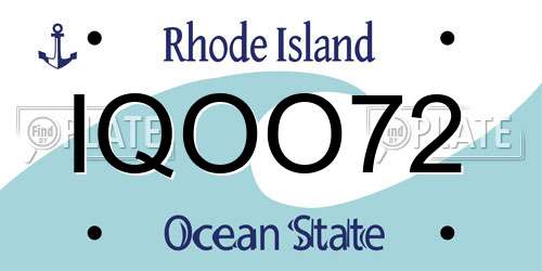 IQOO72 Rhode Island License Plate