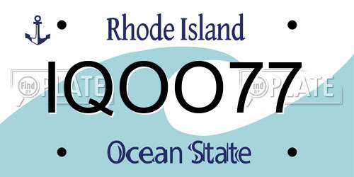 IQOO77 Rhode Island License Plate