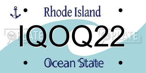 IQOQ22 Rhode Island License Plate