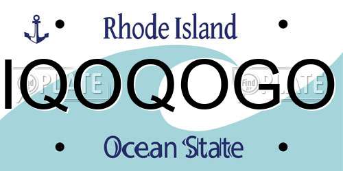 IQOQOGO Rhode Island License Plate