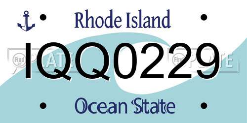 IQQ0229 Rhode Island License Plate