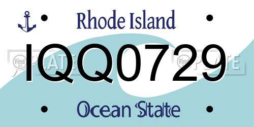 IQQ0729 Rhode Island License Plate