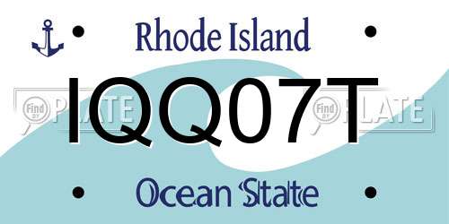 IQQ07T Rhode Island License Plate