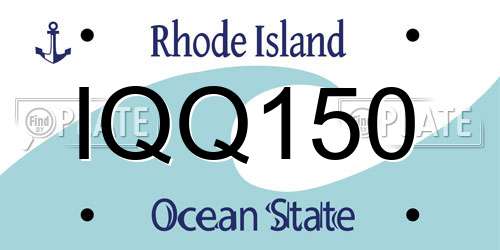 IQQ150 Rhode Island License Plate