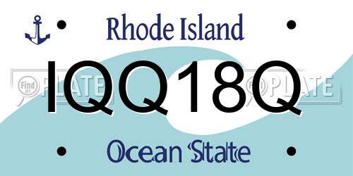 IQQ18Q Rhode Island License Plate