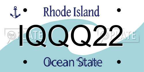 IQQQ22 Rhode Island License Plate