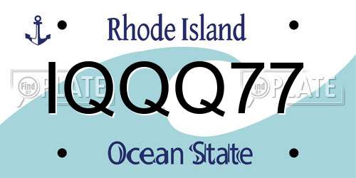 IQQQ77 Rhode Island License Plate