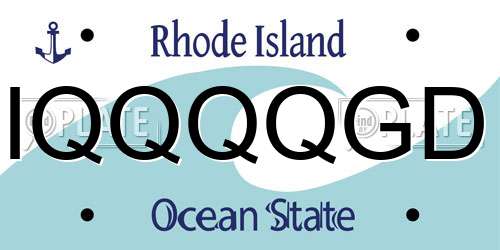 IQQQQGD Rhode Island License Plate
