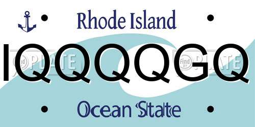 IQQQQGQ Rhode Island License Plate
