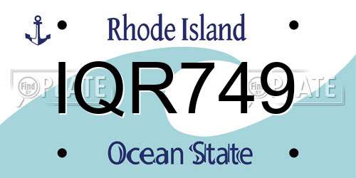 IQR749 Rhode Island License Plate