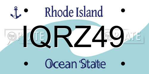IQRZ49 Rhode Island License Plate