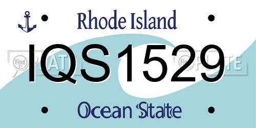 IQS1529 Rhode Island License Plate