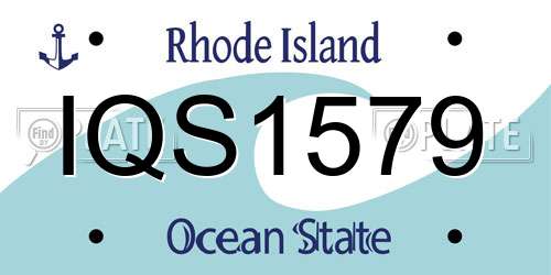 IQS1579 Rhode Island License Plate