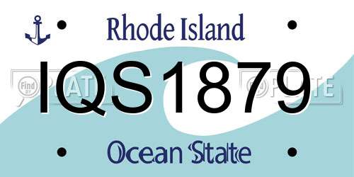 IQS1879 Rhode Island License Plate
