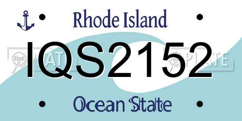 IQS2152 Rhode Island License Plate