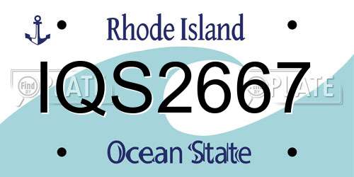 IQS2667 Rhode Island License Plate