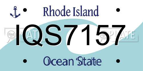 IQS7157 Rhode Island License Plate