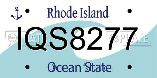 IQS8277 Rhode Island License Plate
