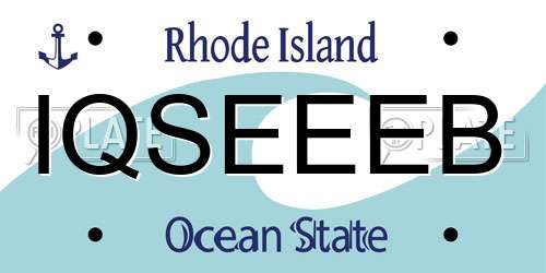 IQSEEEB Rhode Island License Plate