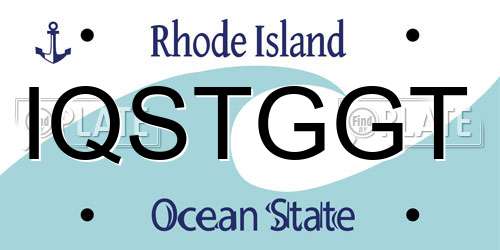 IQSTGGT Rhode Island License Plate
