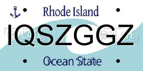 IQSZGGZ Rhode Island License Plate