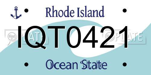 IQT0421 Rhode Island License Plate