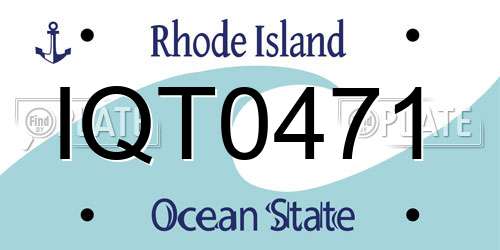 IQT0471 Rhode Island License Plate