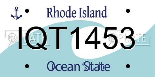 IQT1453 Rhode Island License Plate