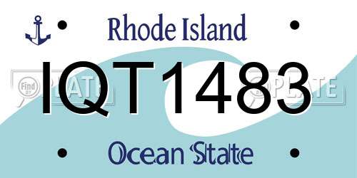 IQT1483 Rhode Island License Plate