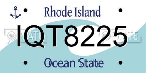 IQT8225 Rhode Island License Plate