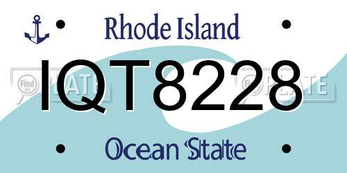 IQT8228 Rhode Island License Plate