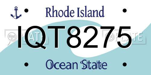 IQT8275 Rhode Island License Plate