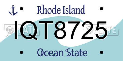 IQT8725 Rhode Island License Plate