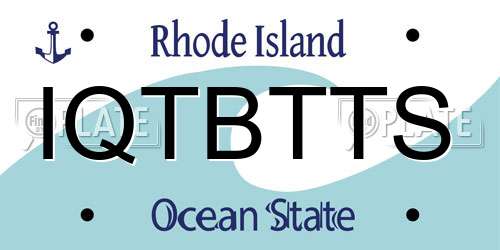 IQTBTTS Rhode Island License Plate