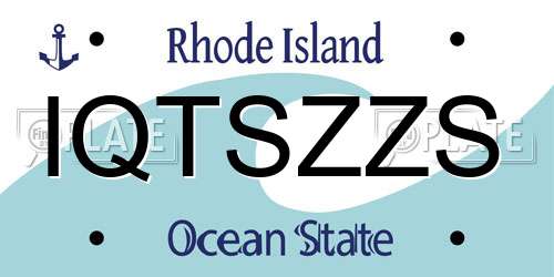 IQTSZZS Rhode Island License Plate
