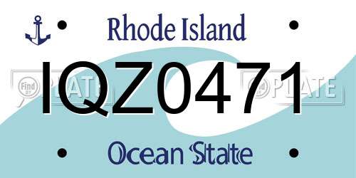 IQZ0471 Rhode Island License Plate