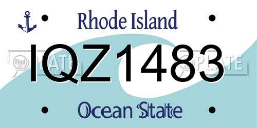 IQZ1483 Rhode Island License Plate
