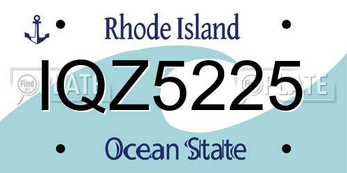 IQZ5225 Rhode Island License Plate