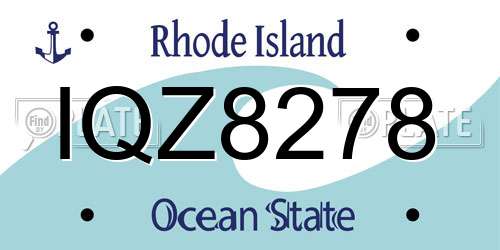 IQZ8278 Rhode Island License Plate