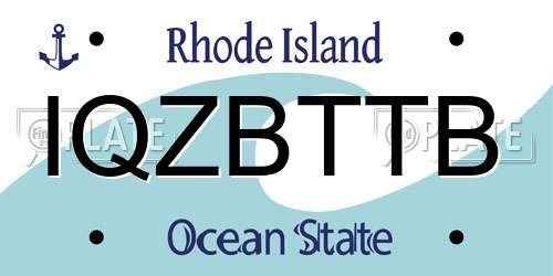 IQZBTTB Rhode Island License Plate