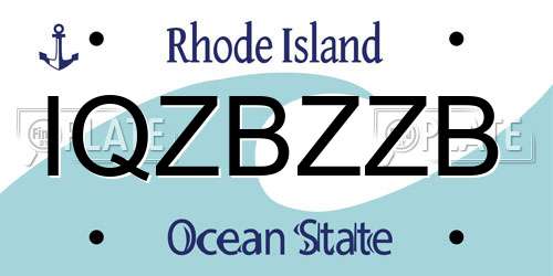 IQZBZZB Rhode Island License Plate