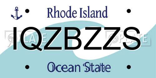 IQZBZZS Rhode Island License Plate