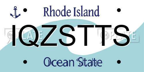 IQZSTTS Rhode Island License Plate