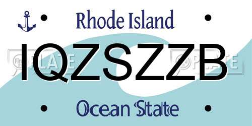 IQZSZZB Rhode Island License Plate