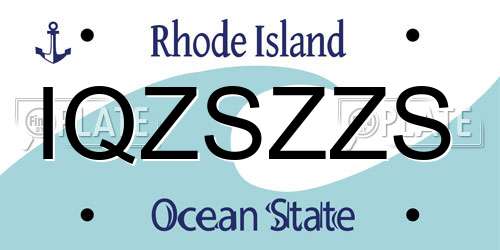 IQZSZZS Rhode Island License Plate