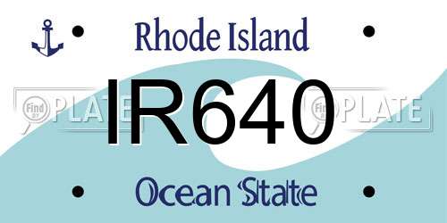 IR640 Rhode Island License Plate