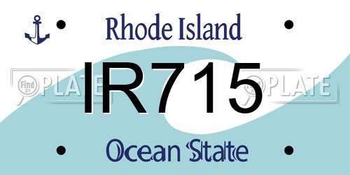 IR715 Rhode Island License Plate