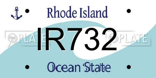 IR732 Rhode Island License Plate