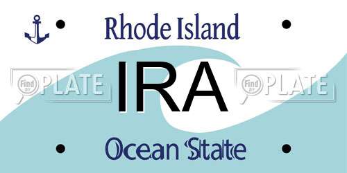 IRA Rhode Island License Plate