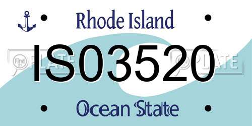 IS03520 Rhode Island License Plate